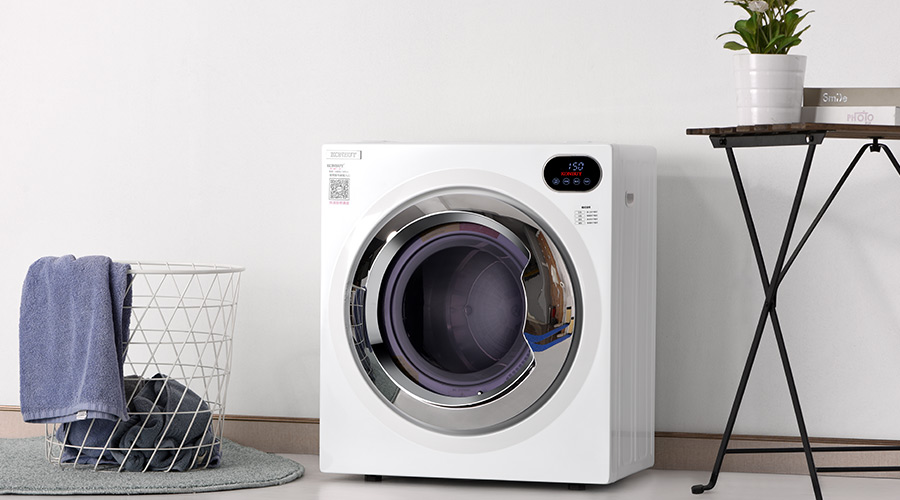 自然晾曬過的衣物灰塵多，家用衣物烘干機烘衣更干凈！