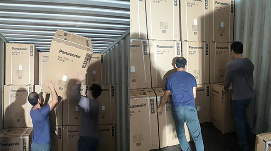 春節(jié)放假沖刺！加速度完成客戶松下衣物烘干機裝柜發(fā)貨