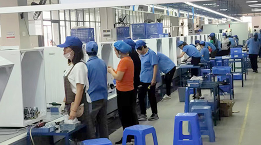 生產(chǎn)實(shí)況！金環(huán)電器開展客戶TCL滾筒衣服烘干機(jī)生產(chǎn)